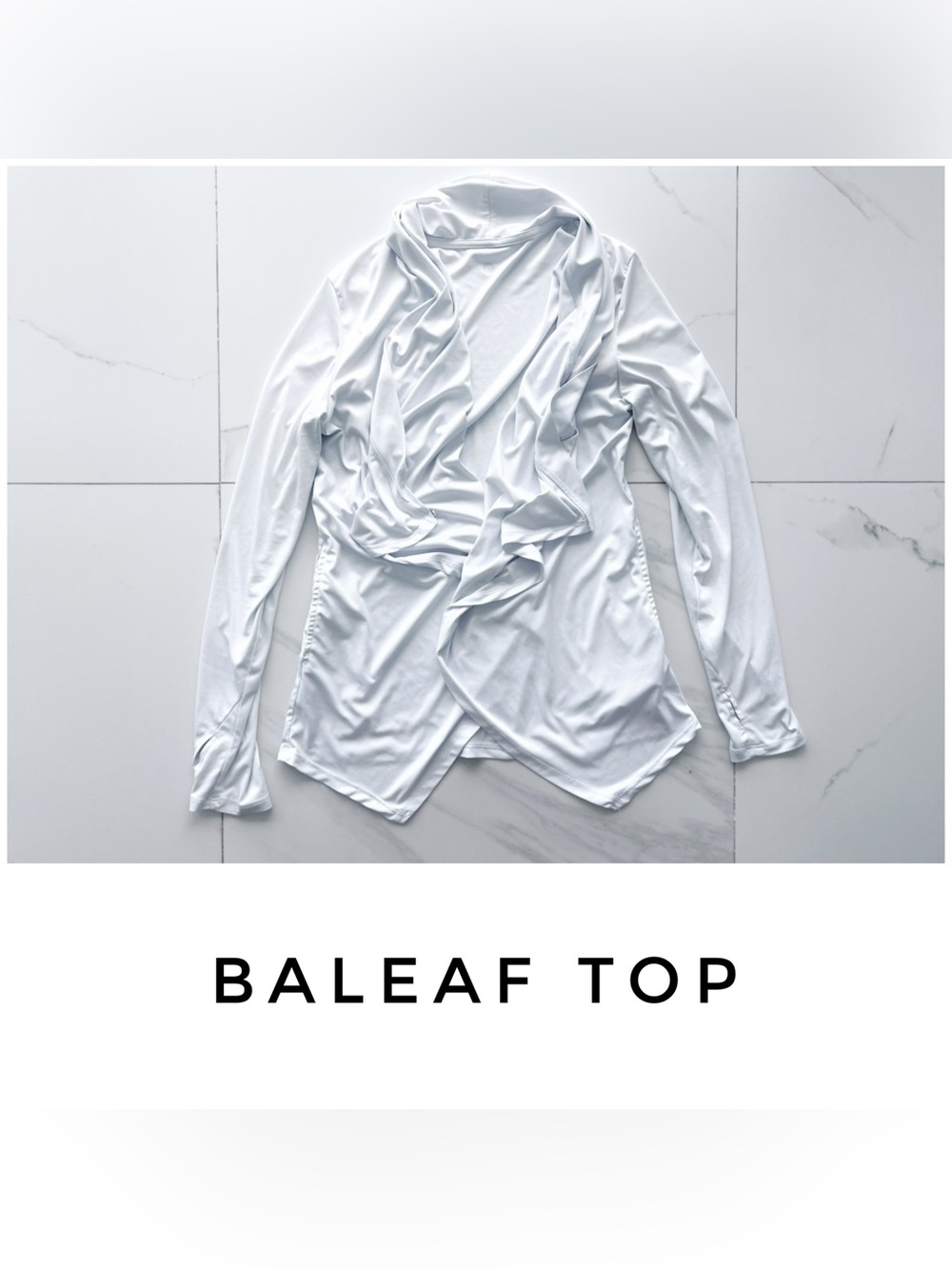 Baleaf top size Small white sun UPF waterfall coverup wrap cardigan